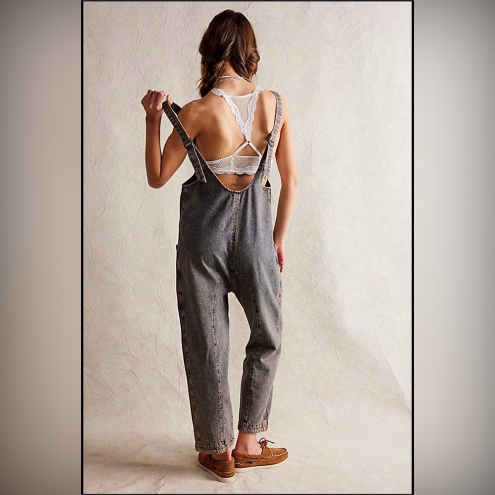 We The Free Free People High Roller Denim Jumpsuit NWOT